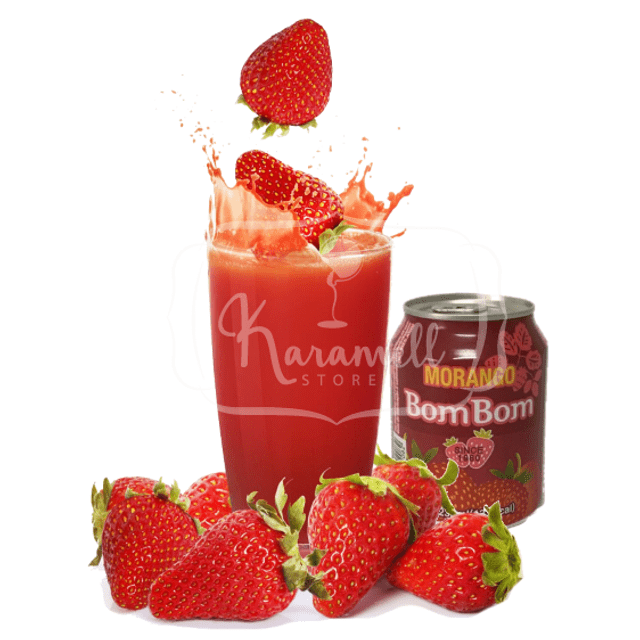 BomBom - Suco de Morango Com Pedacinhos de Morango - Importado