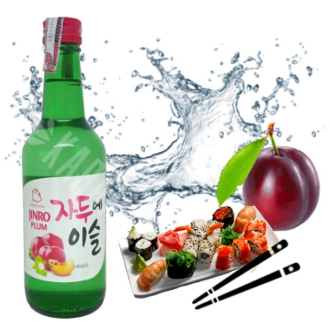 Bebida Destilada Soju Chum Churum - Jinro Plum Sochu - Coreia