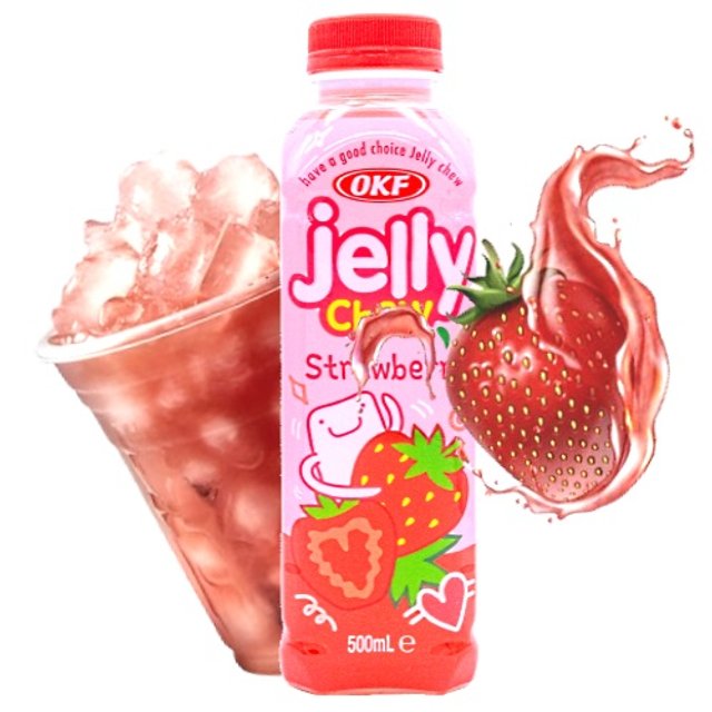 Suco Jelly Chew Strawberry - OKF - Importado Coreia