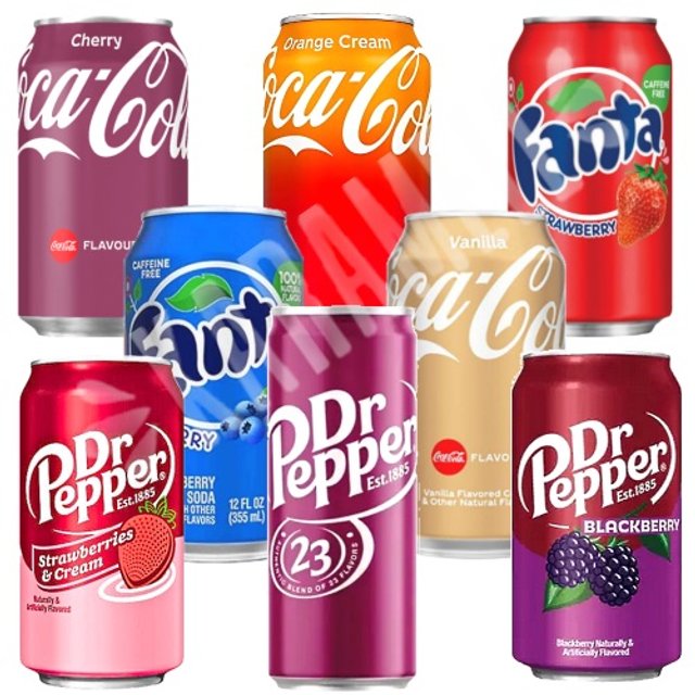 Kit Box 8 Refrigerantes - Coca Cola & Fanta & Dr Pepper - Importado