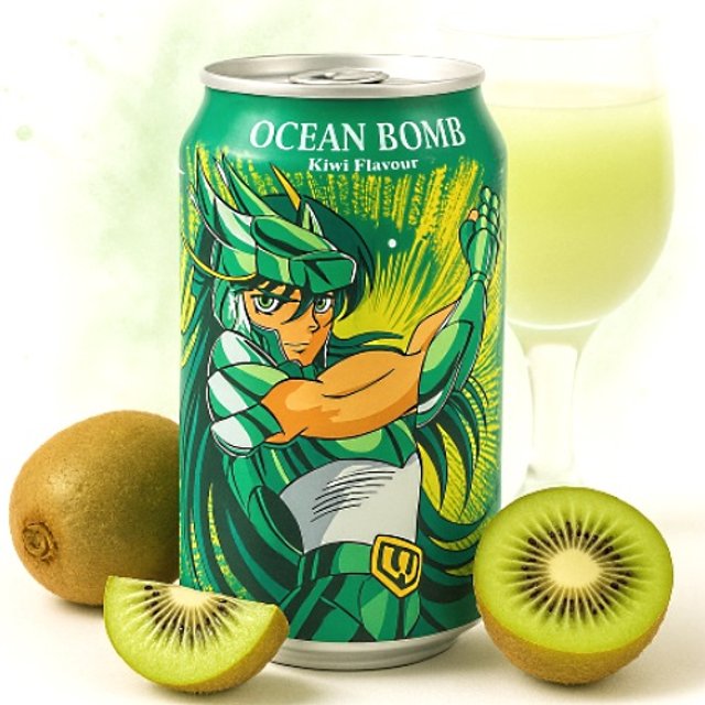Refrigerante Ocean Bomb Kiwi Flavour Saint Seiya - Importado