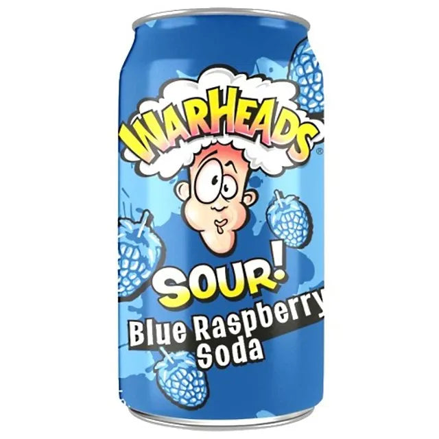 Refrigerante Warheads Sour Blue Raspberry Soda - Importado EUA