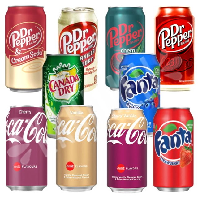 Kit Box 10 Refrigerantes - Canada Dry Cocas Fantas Dr Pepper