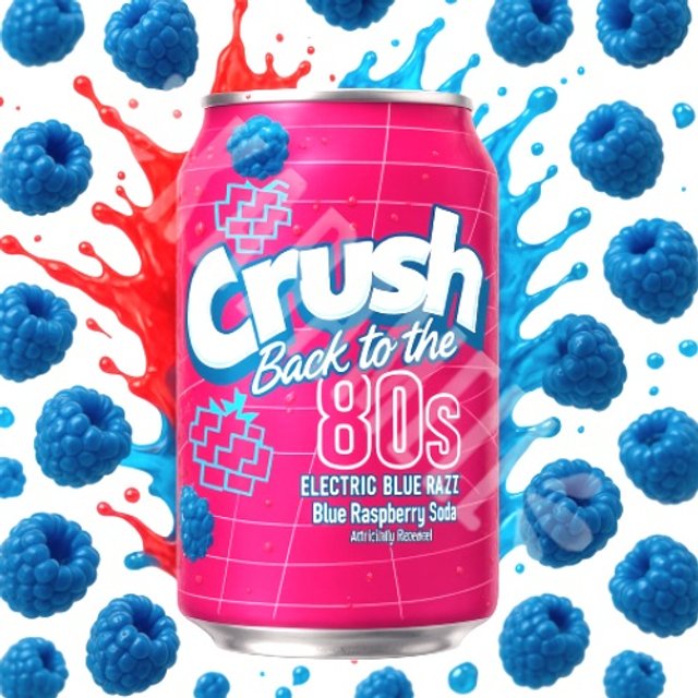 Refrigerante Crush Back to the 80s Eletric Blue Raspberry - EUA