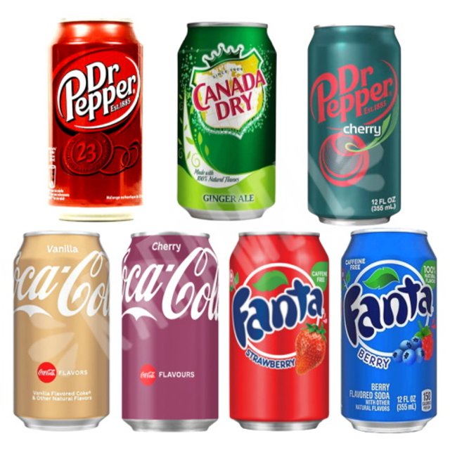 Kit Box 7 Refrigerantes - Coca Canada Dry Dr Pepper Fanta - EUA