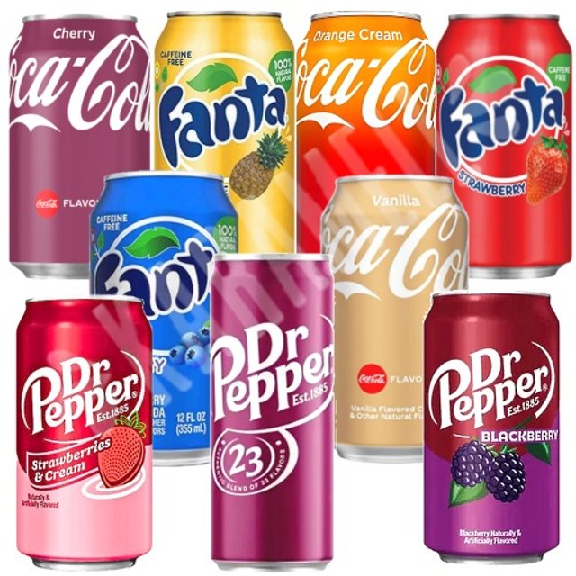 Kit Box 9 Refrigerantes - Coca Cola & Fanta & Dr Pepper - Importado