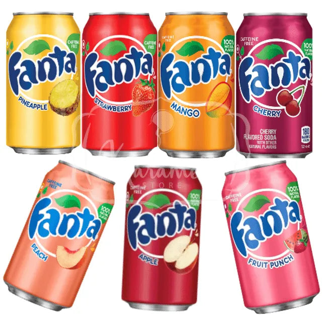 Refrigerantes Importados EUA - Kit 7 Latas - Fanta - Melhores Sabores Criados
