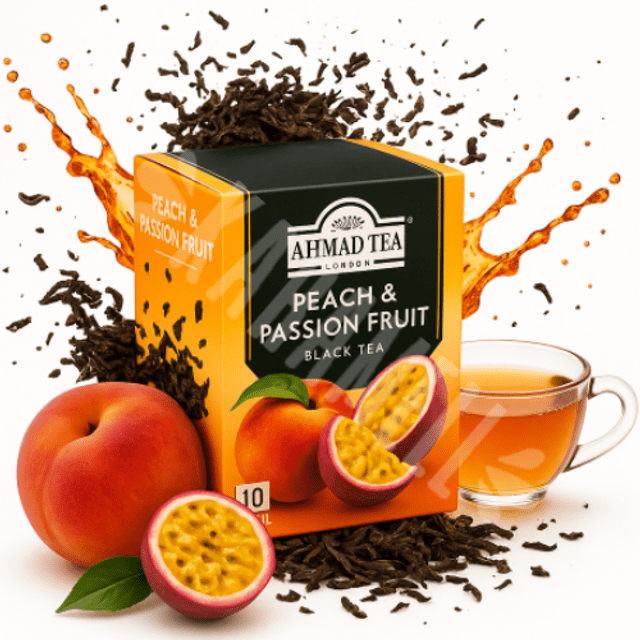Chá Peach & Passion Fruit Black Tea Ahmad - Emirados Árabes