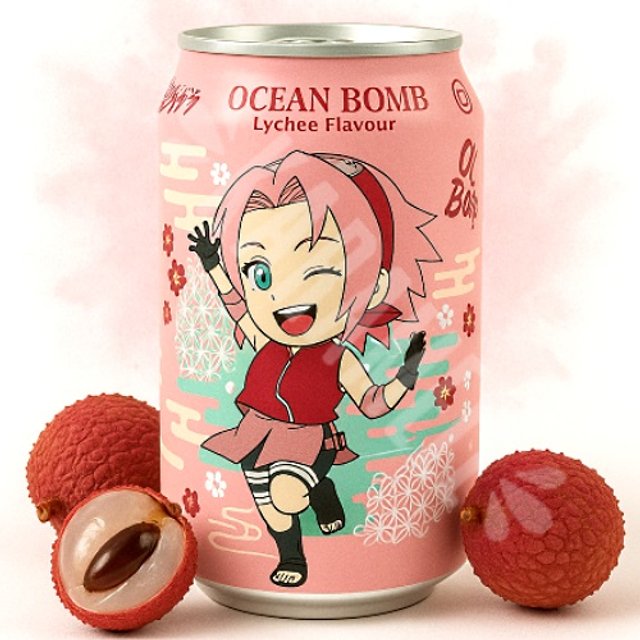 Refrigerante Ocean Bomb Lychee Flavor Naruto Shippuden - Importado