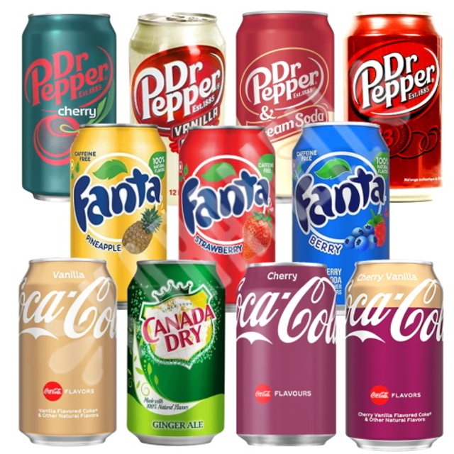Kit Box 11 Refrigerantes - Canada Dry Cocas Fantas Dr Pepper