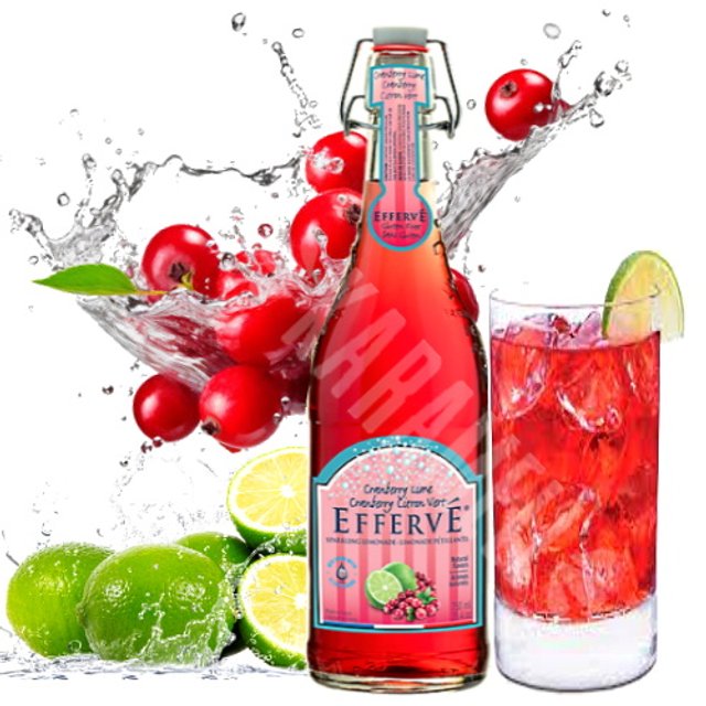 Água Com Gás Saborizada Lemonade Cranberry Lime - Effervé - França