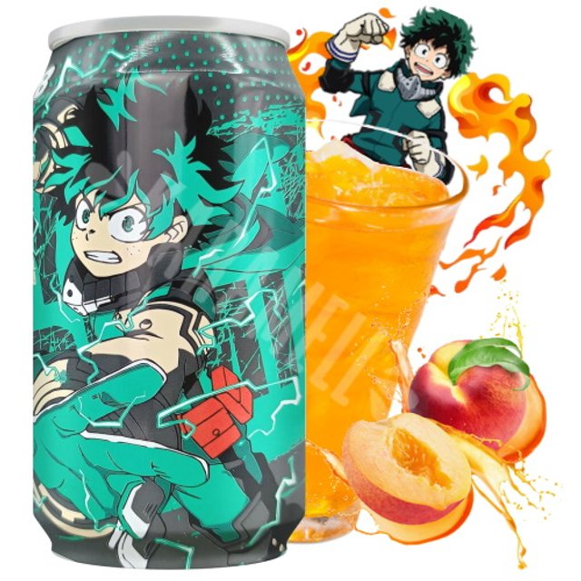 Refrigerante Boku no Hero Academy Izuku Midoriya - Pêssego - Importado
