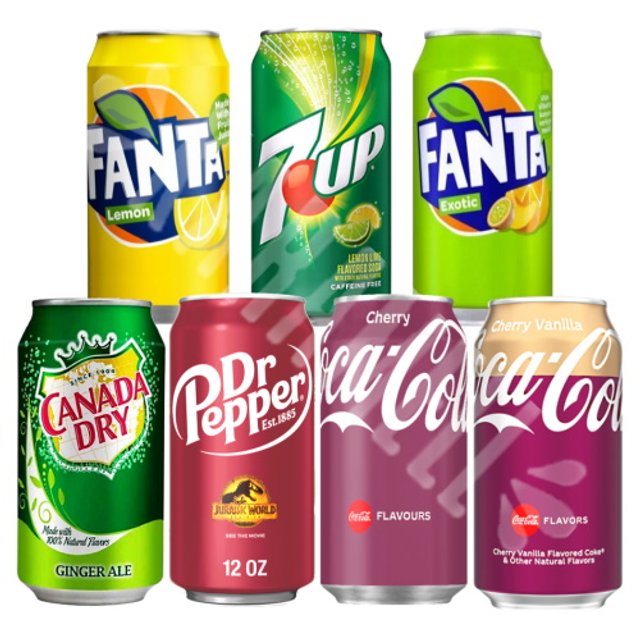 Kit Box 7 Refrigerantes - Coca Dr Pepper 7Up Canada Dry Fanta - Importado