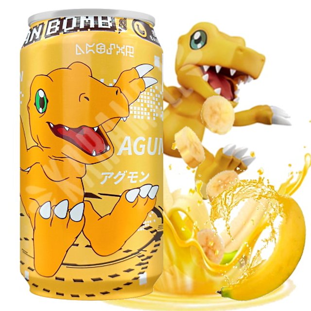 Refrigerante Digimon Agumon - Sabor Banana - Importado