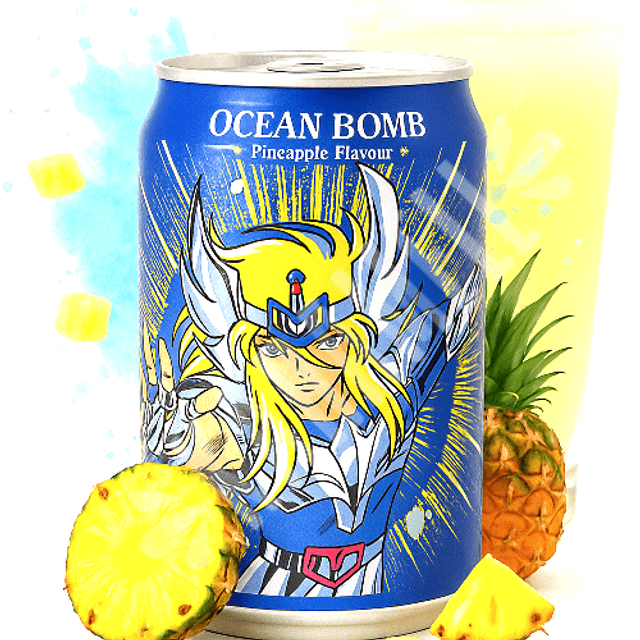 Refrigerante Ocean Bomb Pineapple Flavour Saint Seiya - Importado