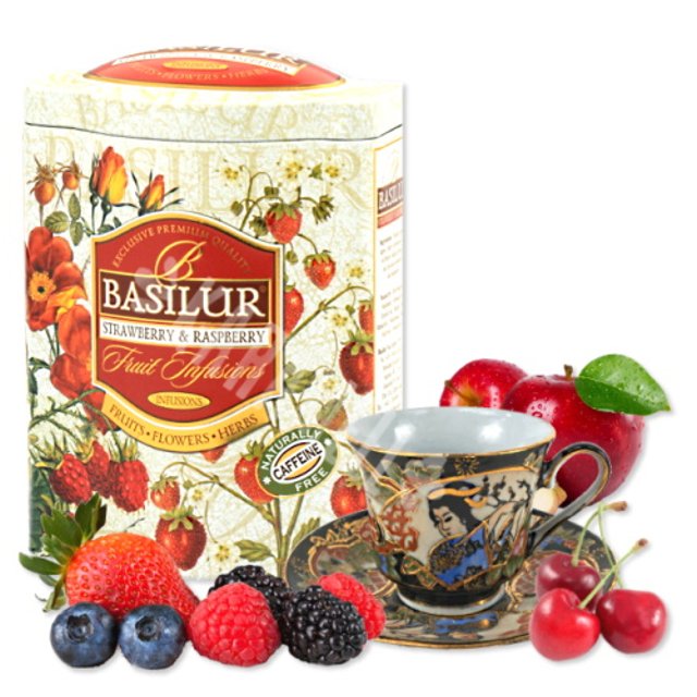 Chá em Lata Basilur Infusions - Strawberry & Raspberry - Importado Sri Lanka