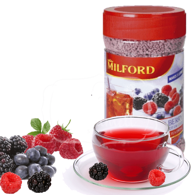 Milford Tea Wild Berry - Chá Instantâneo Frutas Silvestres 400g - Importado da Alemanha