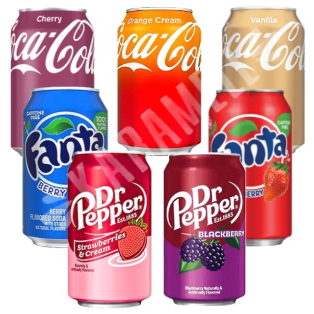 Kit Box 7 Refrigerantes - Coca Cola & Fanta & Dr Pepper - Importado