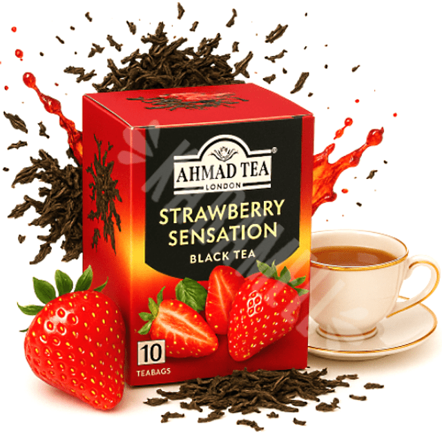 Chá Strawberry Sensation Black Tea Ahmad - Emirados Árabes