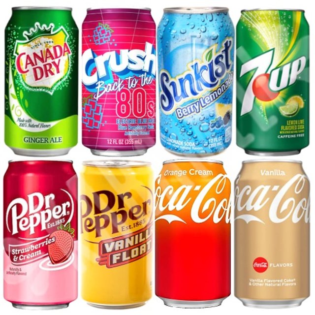 Kit Box 8 Refrigerantes - Melhores Marcas & Sabores - Importado