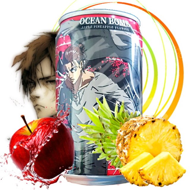 Refrigerante Shingeki No Kyojin Eren Yeager Maçã Abacaxi - Importado