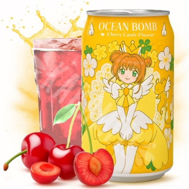 Refrigerante Ocean Bomb Cherry Flavor Cardcaptor Sakura - Importado
