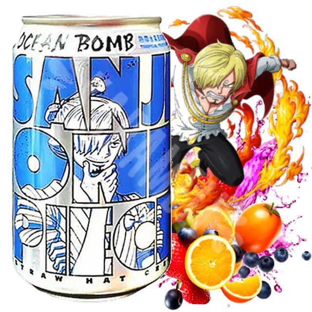 Refrigerante One Piece Sanji - Sabor Frutas Tropicais - Importado