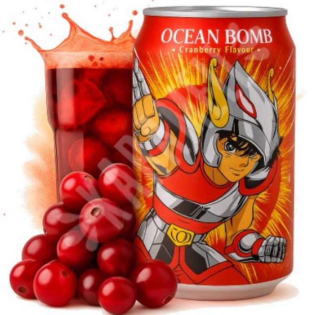 Refrigerante Ocean Bomb Cranberry Flavour Saint Seiya - Importado