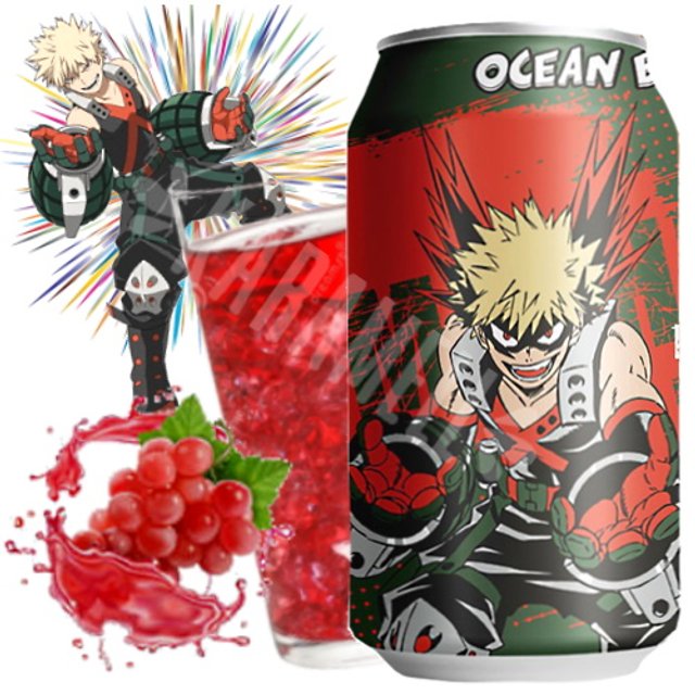 Refrigerante Boku Hero Academy Katsuki Bakugo Uva Vermelha - Importado